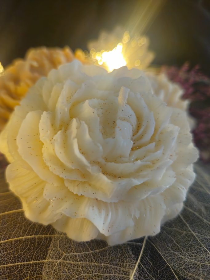 pivoine cire fleur bougie cadeaux idée cadeaux mariage